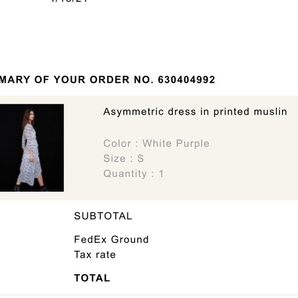 Maje Assymetric Dress in printed muslin - Picture 2 of 10